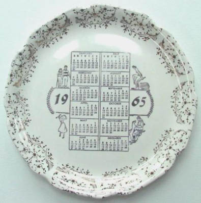 1965 collectible calendar plate - front