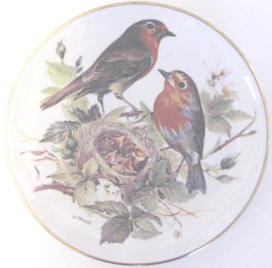 Rotkehlchen - European Robin - by Ursula Band - Plate Front