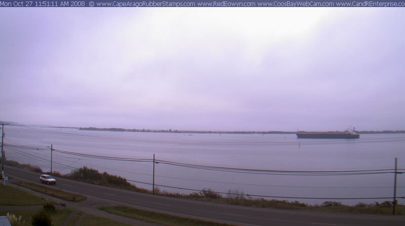 Ship departing Coos Bay, Oregon on October 27, 2008