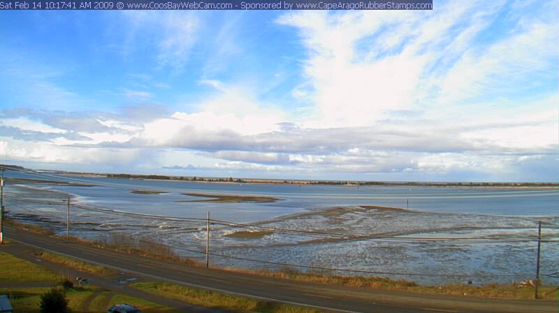 Low tide at Coos Bay, Oregon on February 14, 2009